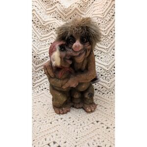 NyForm Troll Couple Hugging Figurine Norway Folk Art Collectible 8 Inch 118